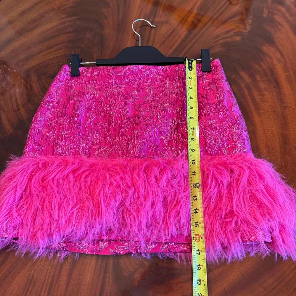 NWT Lilly Pulitzer Charmain Mini Skirt Pink Petal Party Metallic Size 8 - Picture 13 of 15
